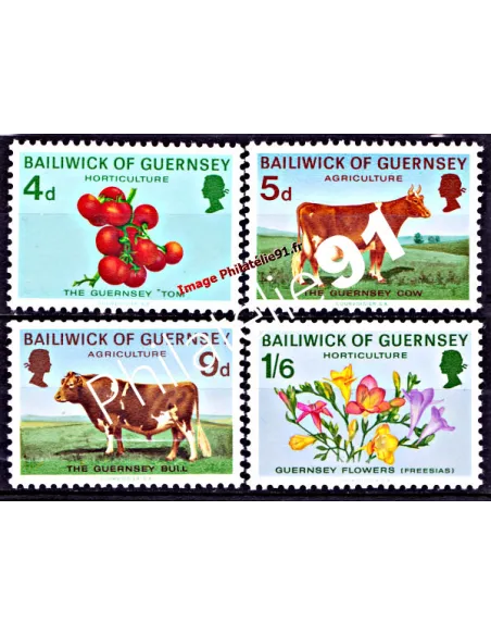 GUERNESEY - n°   26 à 29 ** - Agriculture et horticulture - Bovins