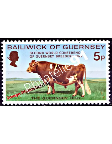 Timbre de GUERNESEY n° 61 - Taureau de Guernesey - timbres d'Europe