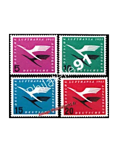 Timbres d’Allemagne - RFA - n° 81 à 84 - Réouverture de la Compagnie aérienne Lufthansa