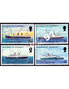 Timbres de GUERNESEY n° 70 à 73, Paquebots, timbres Europe