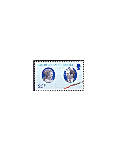 timbre de GUERNESEY n° 83 - Mariage de la Princesse Anne