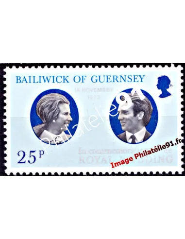 timbre de GUERNESEY n° 83 - Mariage de la Princesse Anne