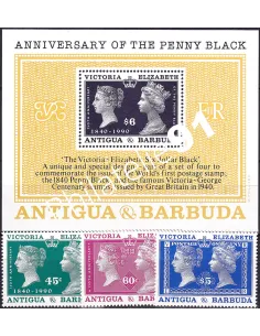 ANTIGUA, n° 1227 à 1229 + BF n° 175, collection timbres thématiques