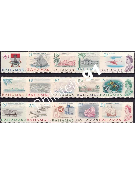 Bahamas, n° 193 à 207, collection timbres thématiques