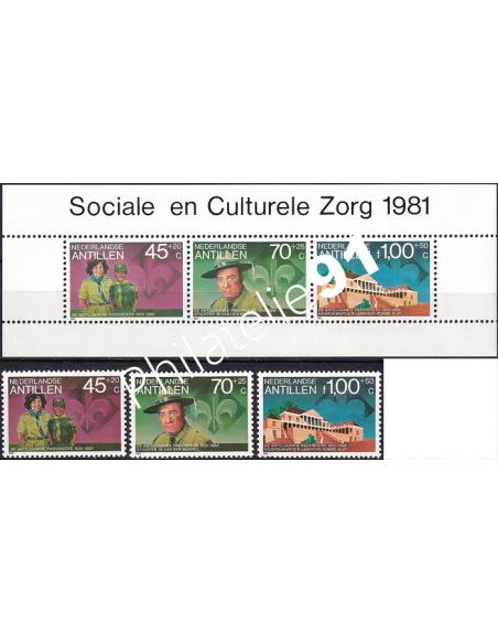 ANTILLES NÉERLANDAISES, n° 637 à 639 + BF n° 17, collection timbres thématiques