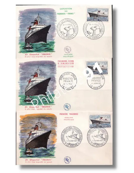 FRANCE - Enveloppe Paquebot France oblitéré, Timbres France