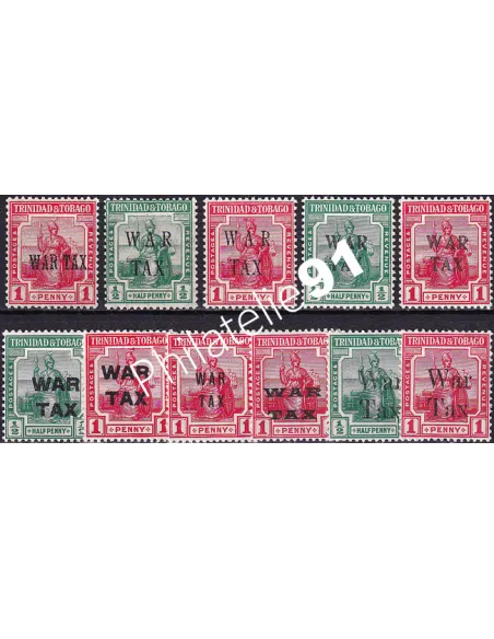 Trinité, n° 90 à 100, collection timbres thématiques