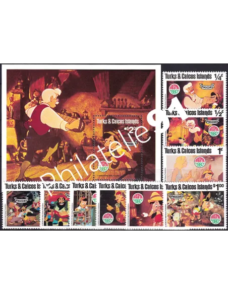 Turks et Caicos, n° 495 à 503 + BF n° 25,  timbres thématiques