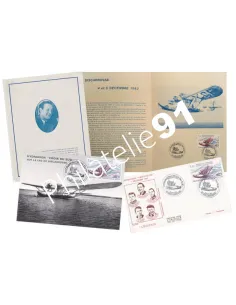 FRANCE - Lot de 3 documents oblitérées - Jean Mermoz, Timbres France