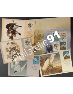 FRANCE - Lot de cartes maximum oblitérées - Audubon, Timbres France