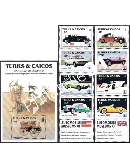 Turks et Caicos, n° 674 à 681 + BF n° 49,  timbres thématiques