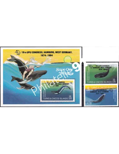 Turks et Caicos, n° 695 à 696 + BF n° 52,  timbres thématiques