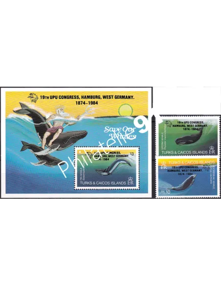 Turks et Caicos, n° 695 à 696 + BF n° 52,  timbres thématiques