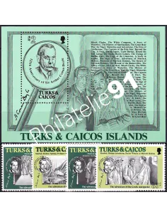 Turks et Caicos, n° 697 à 700 + BF n° 53,  timbres thématiques