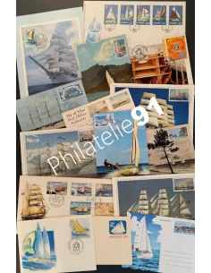TOUS PAYS - Lot 15 documents - Bateaux à voiles, Timbres Monde