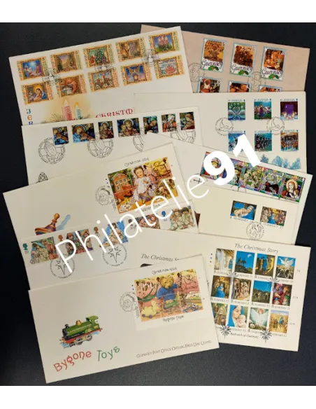 GRANDE BRETAGNE Lot 10 enveloppes oblitérées 1er Jour, Timbres Europe