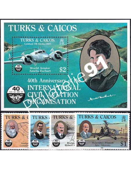 Turks et Caicos, n° 713 à 716 + BF n° 57,  timbres thématiques