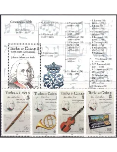 Turks et Caicos, n° 737 à 740 + BF n° 63,  timbres thématiques
