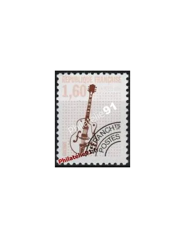 Timbre Préoblitéré n° 213a - Instruments de musique - Guitare