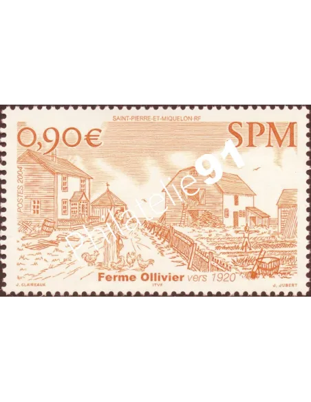 Timbre de Saint-Pierre et Miquelon n°  814, ferme, Timbres dom tom
