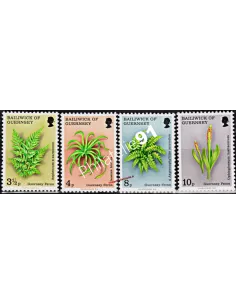 Timbres de GUERNESEY n° 109 à 112, FLORE, Fougères, timbres d'Europe