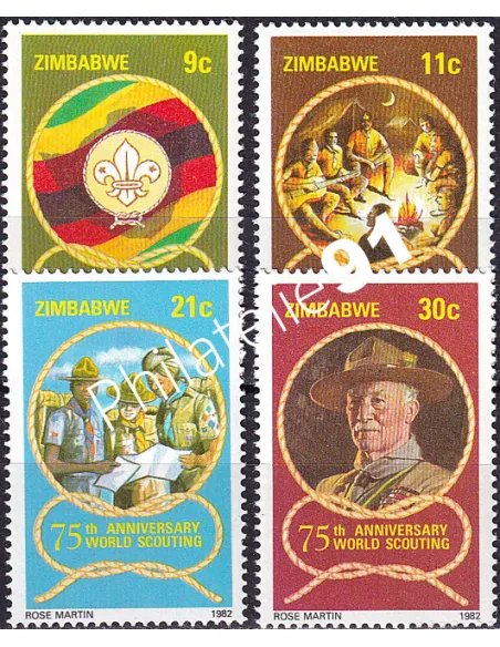 Zimbabwe, n° 39 à 42, collection timbres thématiques