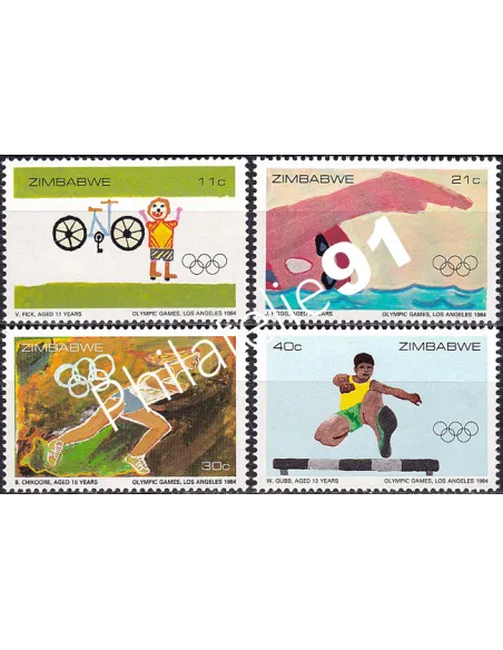 Zimbabwe, n° 63 à 66, collection timbres thématiques