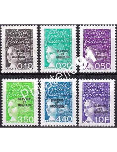 St-Pierre-et-Miquelon n° 656 à 661, Collection timbres Dom-Tom