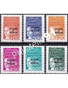 St-Pierre-et-Miquelon n° 663 à 668, Collection timbres Dom-Tom