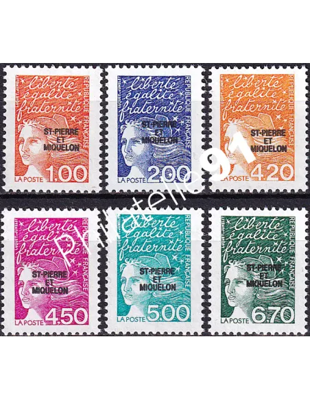St-Pierre-et-Miquelon n° 663 à 668, Collection timbres Dom-Tom