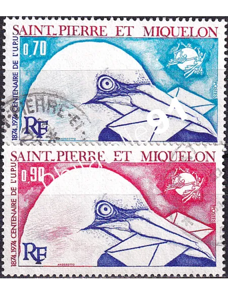 Saint-Pierre et Miquelon n° 434 à 435 oblitérés, timbres Dom-Tom