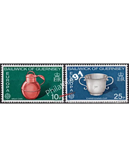 Timbres de GUERNESEY n° 128 à 129, EUROPA 1976, Artisanat