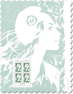 Affiche Marianne d l'Avenir numérotée, collection timbres France