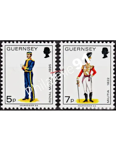 GUERNESEY - n°  130 à 131 - UNIFORMES militaires