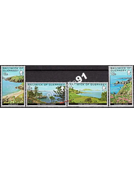 Timbres de GUERNESEY n° 132 à 135, Iles de guernesey, timbres d'Europe