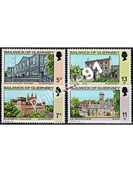 Timbres de GUERNESEY n° 136 à 139, thématique NOEL, timbres d'Europe