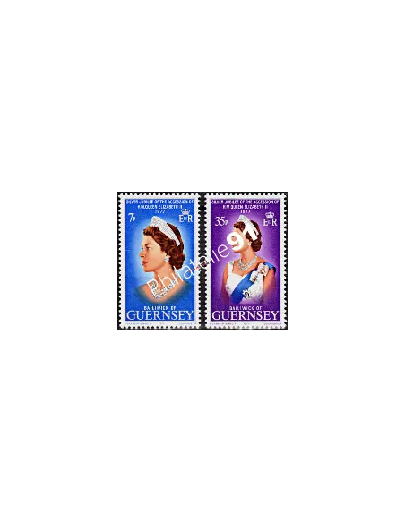 Timbres de GUERNESEY n° 140 à 141, ELIZABETH II, timbres d'europe