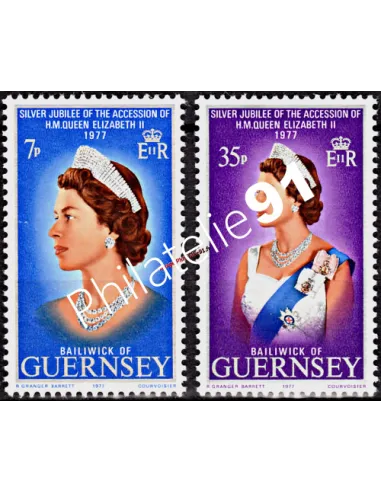 Timbres de GUERNESEY n° 140 à 141, ELIZABETH II, timbres d'europe