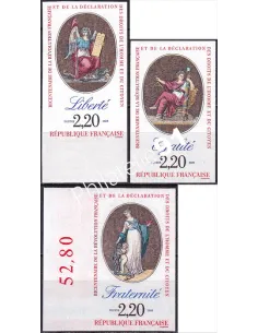 France, n° 2573 à 2575, non dentelés, timbres France