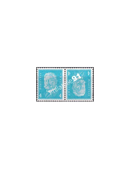 Allemagne, Weimar, n° 401Aa, paires tete-beche, timbres Europe