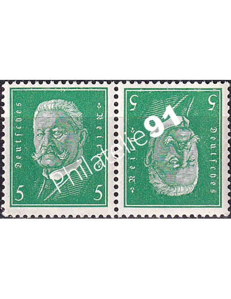 Allemagne, Weimar, n° 402a, paires tete-beche, timbres Europe