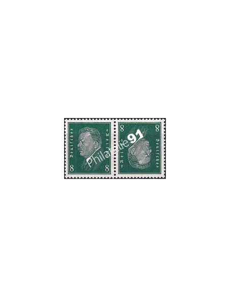 Allemagne, Weimar, n° 403a, paires tete-beche, timbres Europe