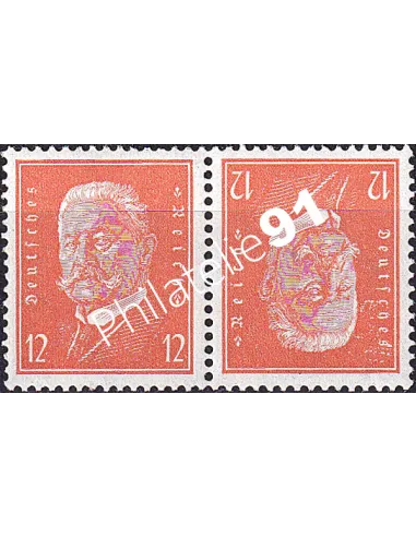 Allemagne, Weimar, n° 404Ba, paires tete-beche, timbres Europe