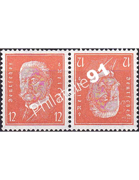 Allemagne, Weimar, n° 404Ba, paires tete-beche, timbres Europe