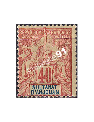 ANJOUAN, n° 10 charnière, timbres des colonies françaises