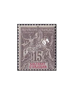 ANJOUAN, n° 15 charnière, timbres des colonies françaises