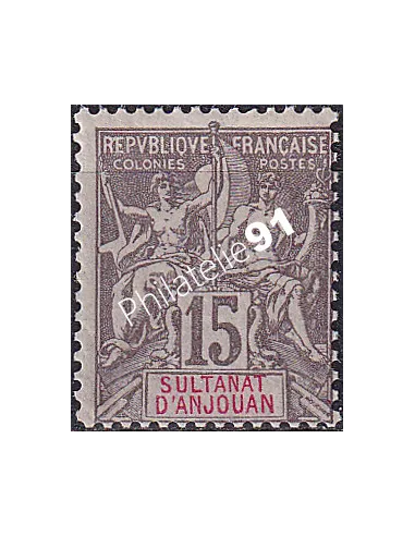 ANJOUAN, n° 15 charnière, timbres des colonies françaises