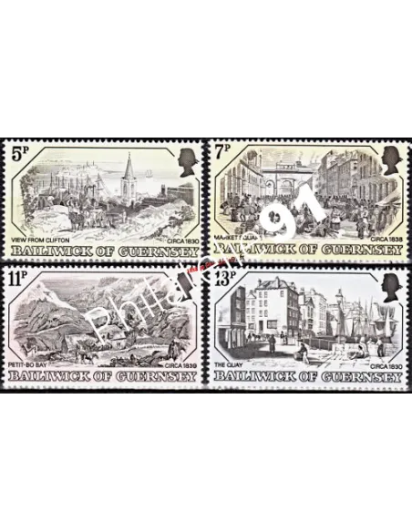 Timbres de GUERNESEY n° 152 à 155 - Paysages