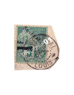 Sénégal ,n° 7 oblitéré, sur fragment, timbres Colonies Françaises