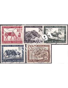 Autriche, n° 648 à 652 oblitérés, collection timbres Europe
